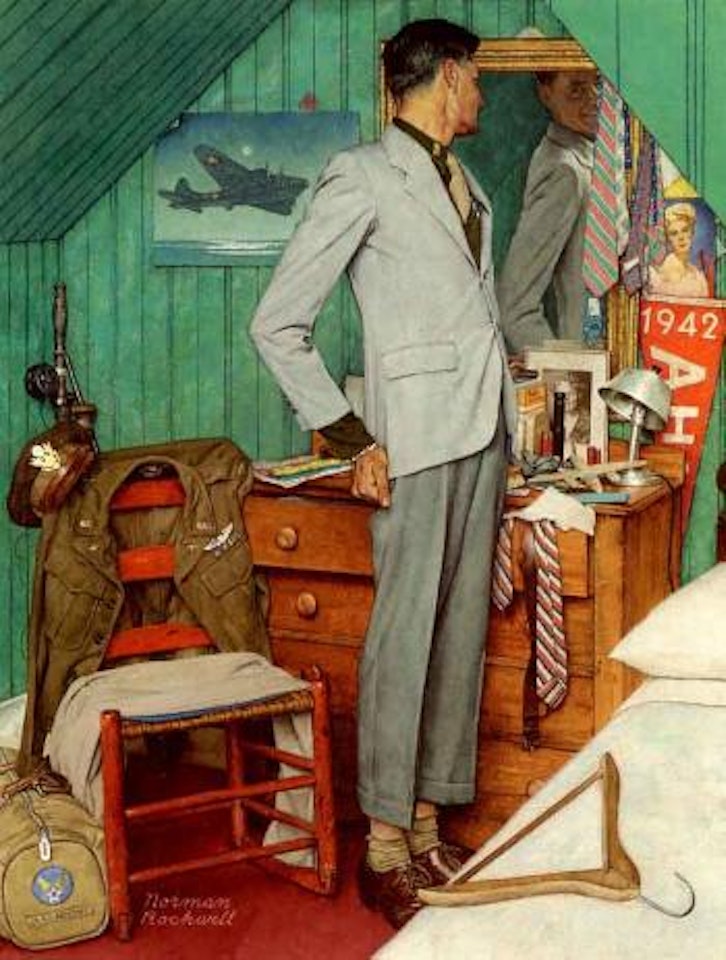 Back to civvies by Norman Rockwell