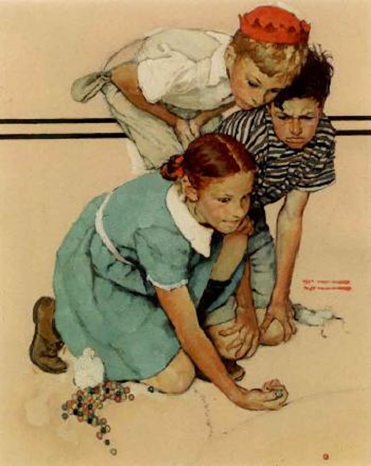 Study for marble champion by Norman Rockwell