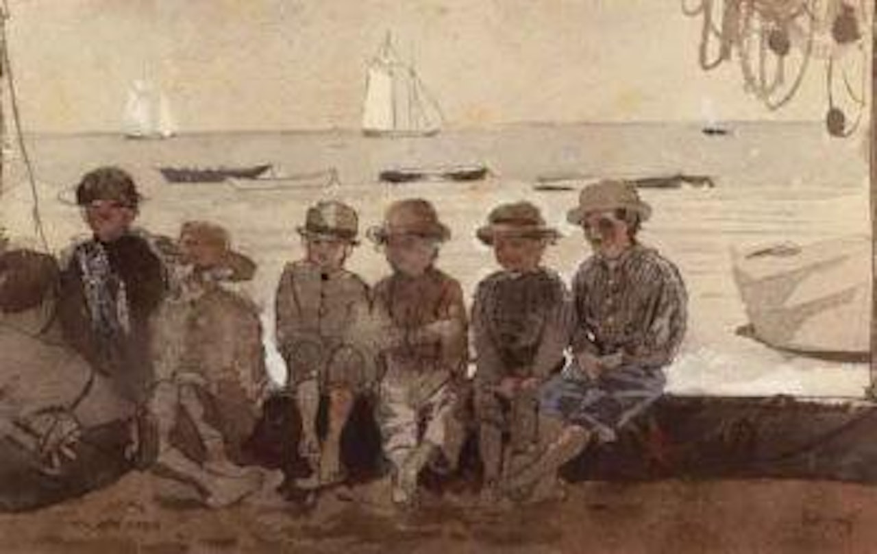 Boys on dock by Winslow Homer