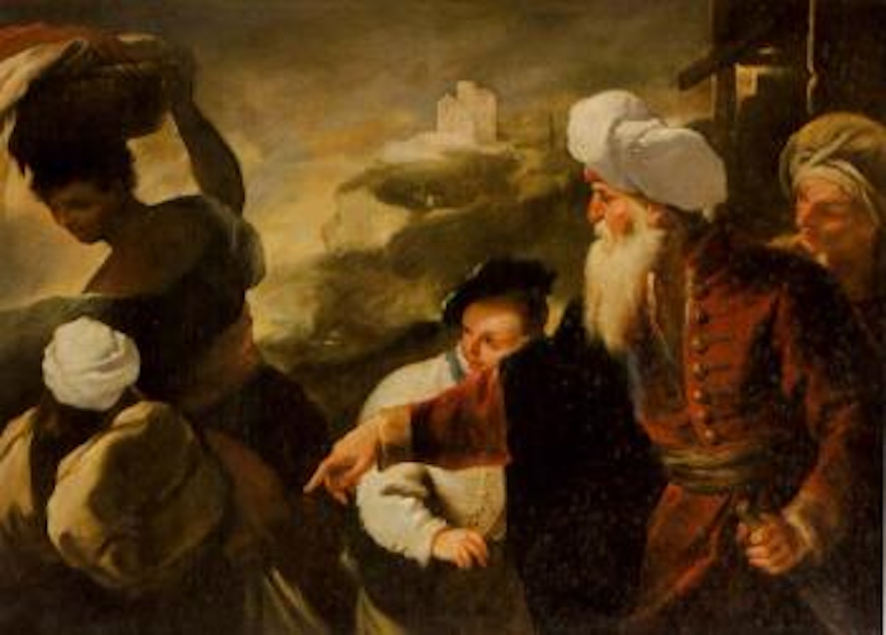 Abraham and Agar by Circle of Luca Giordano