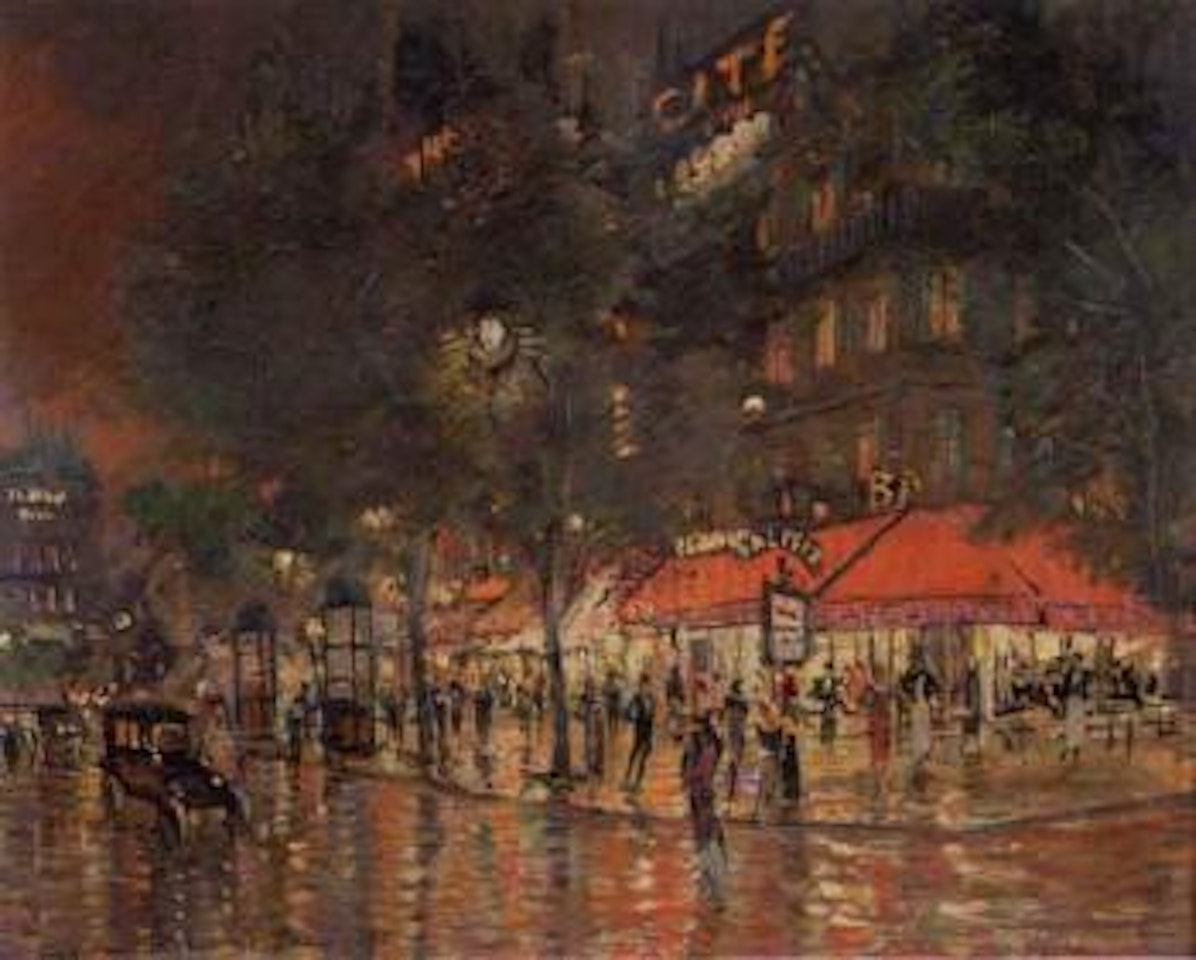 Cafe Tabac by Konstantin Alekseevich Korovin
