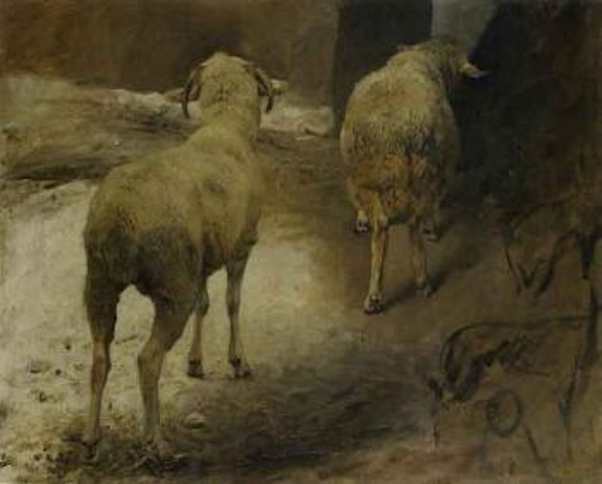 Two sheep by Heinrich von Zugel