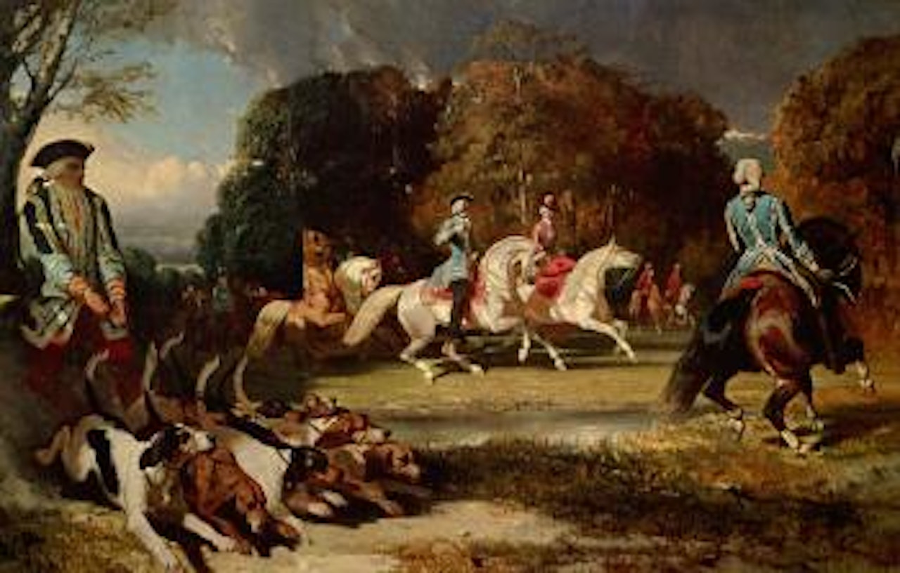 The departure for the hunt by Alfred de Dreux
