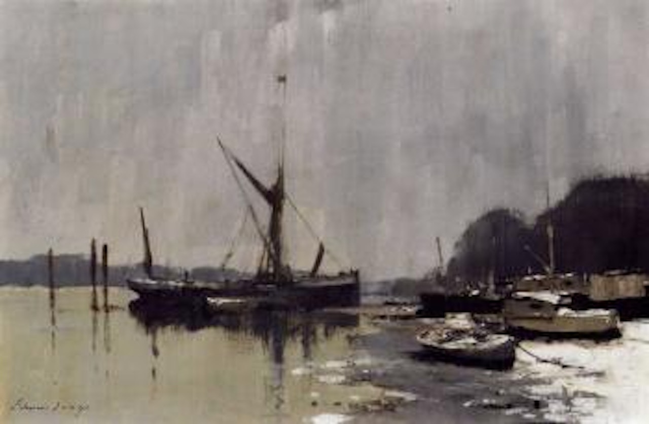 Winter morning, Pin Mill, Suffolk by Edward Seago