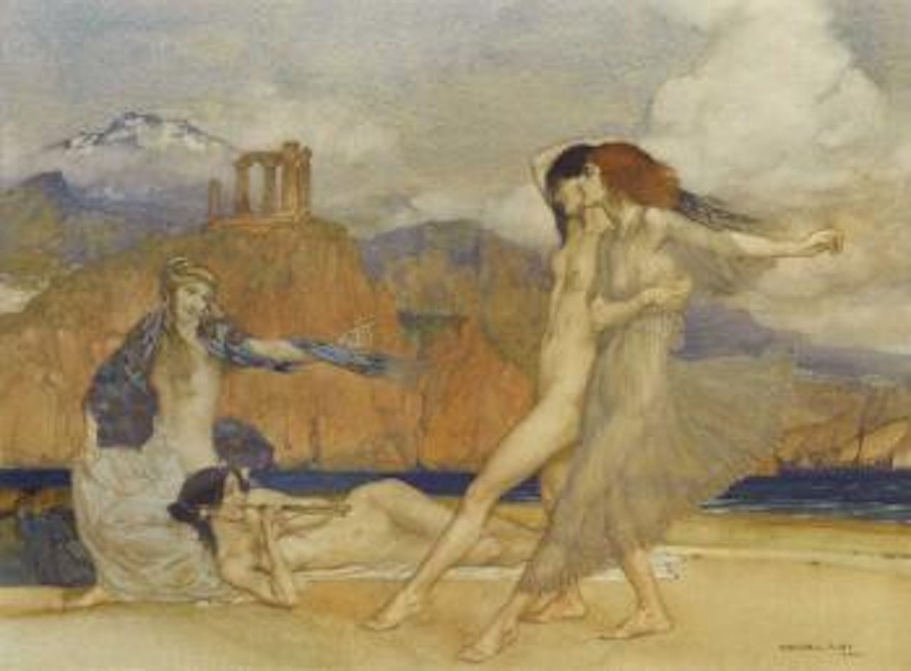 And she too is Sicilian, and on the Shores by Etna by William Russell Flint