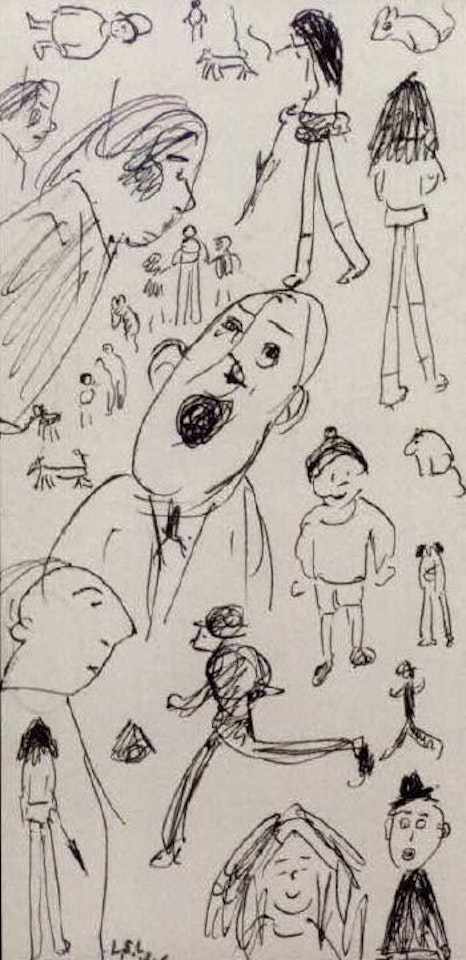 People and animals by Laurence Stephen Lowry