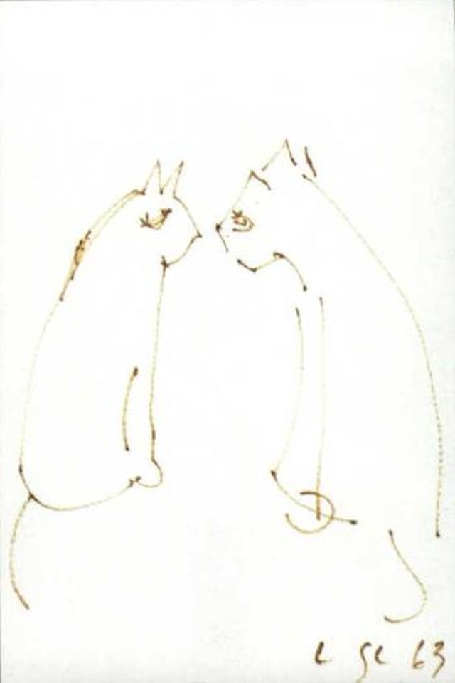Two cats by Laurence Stephen Lowry