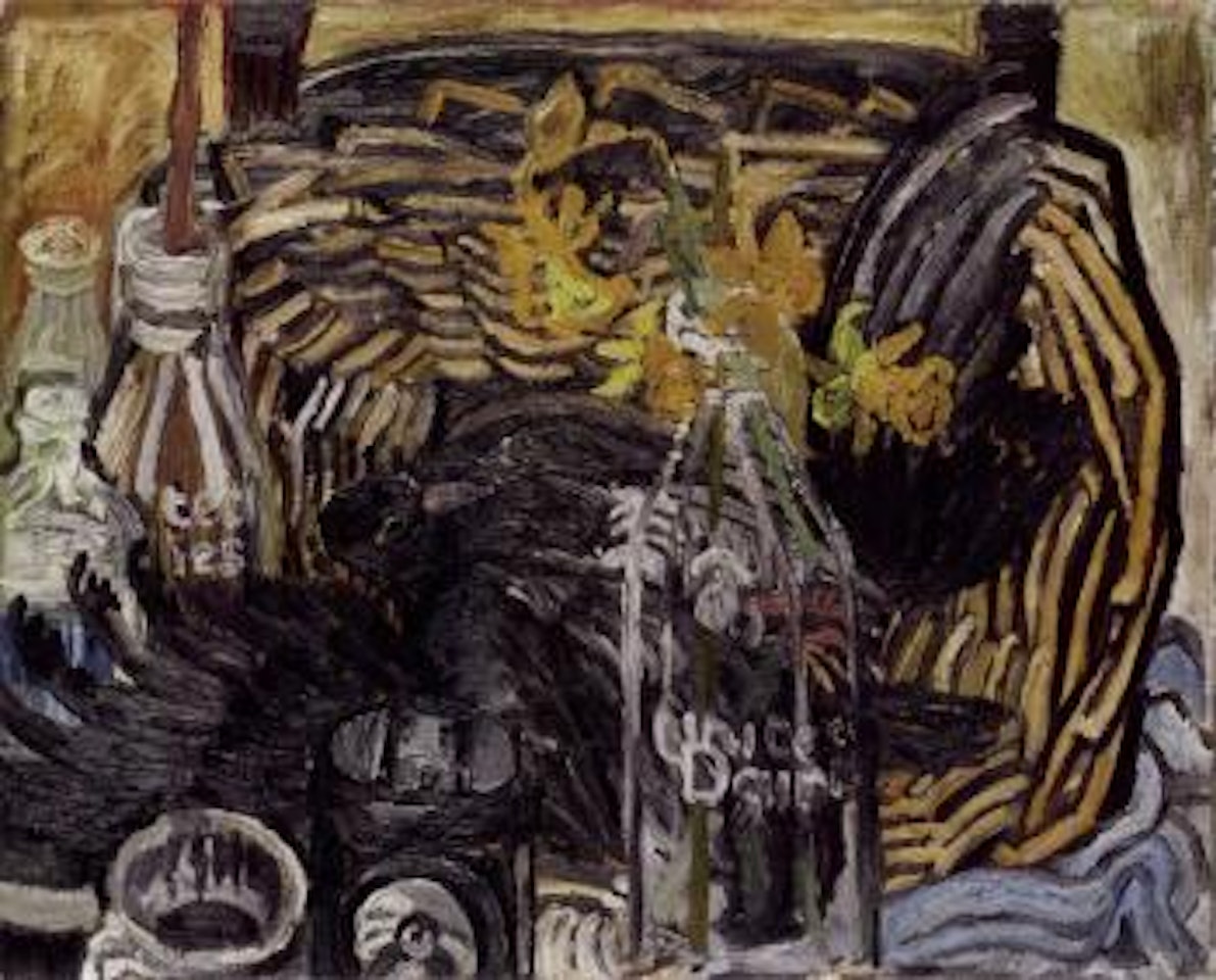 Milk bottles by John Bratby