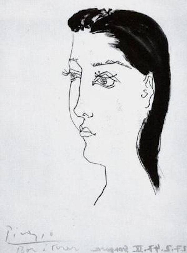 Femme brune aux cheveux lisses by Pablo Picasso