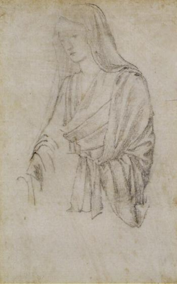Study of a draped female figure by Edward Coley Burne-Jones