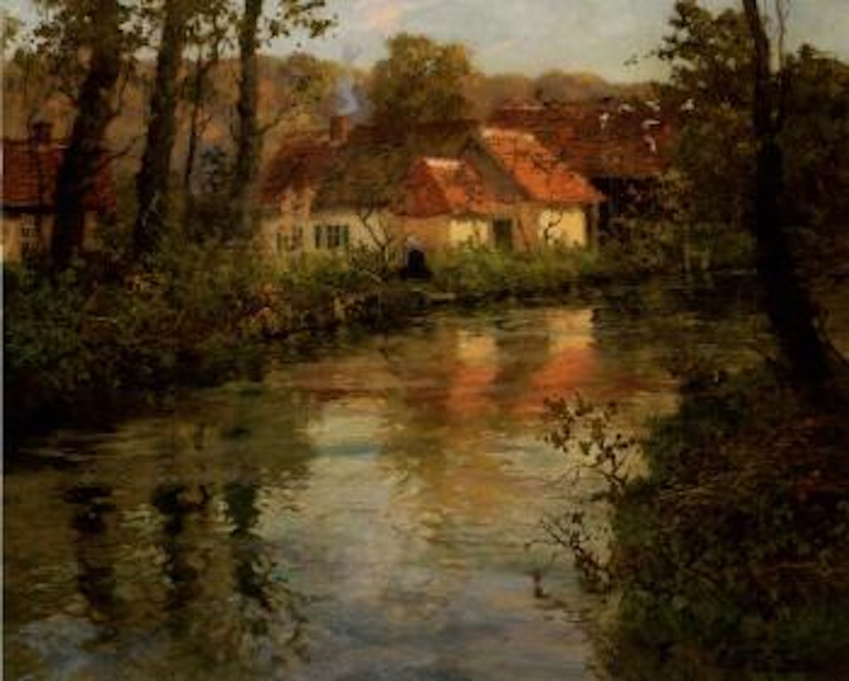 River at Manehouville by Fritz Thaulow