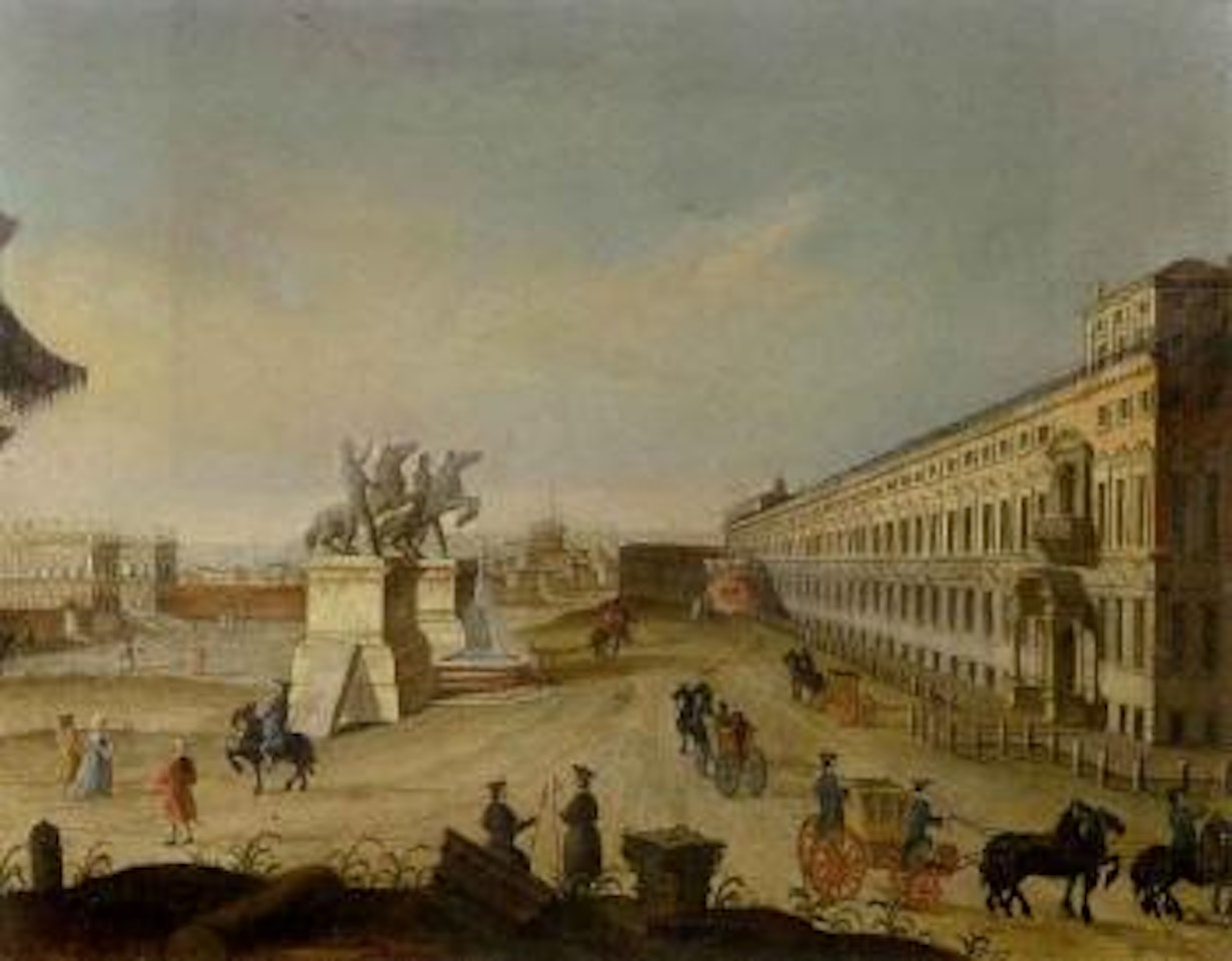 Rome, vue de la Place et Palais di Monte Cavallo by Gaspar van Wittel
