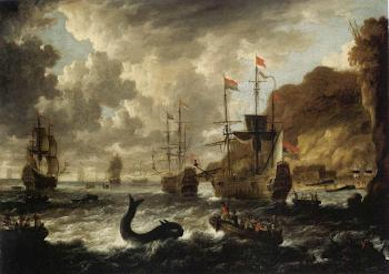 La chasse a la baleine by Pieter van de Velde