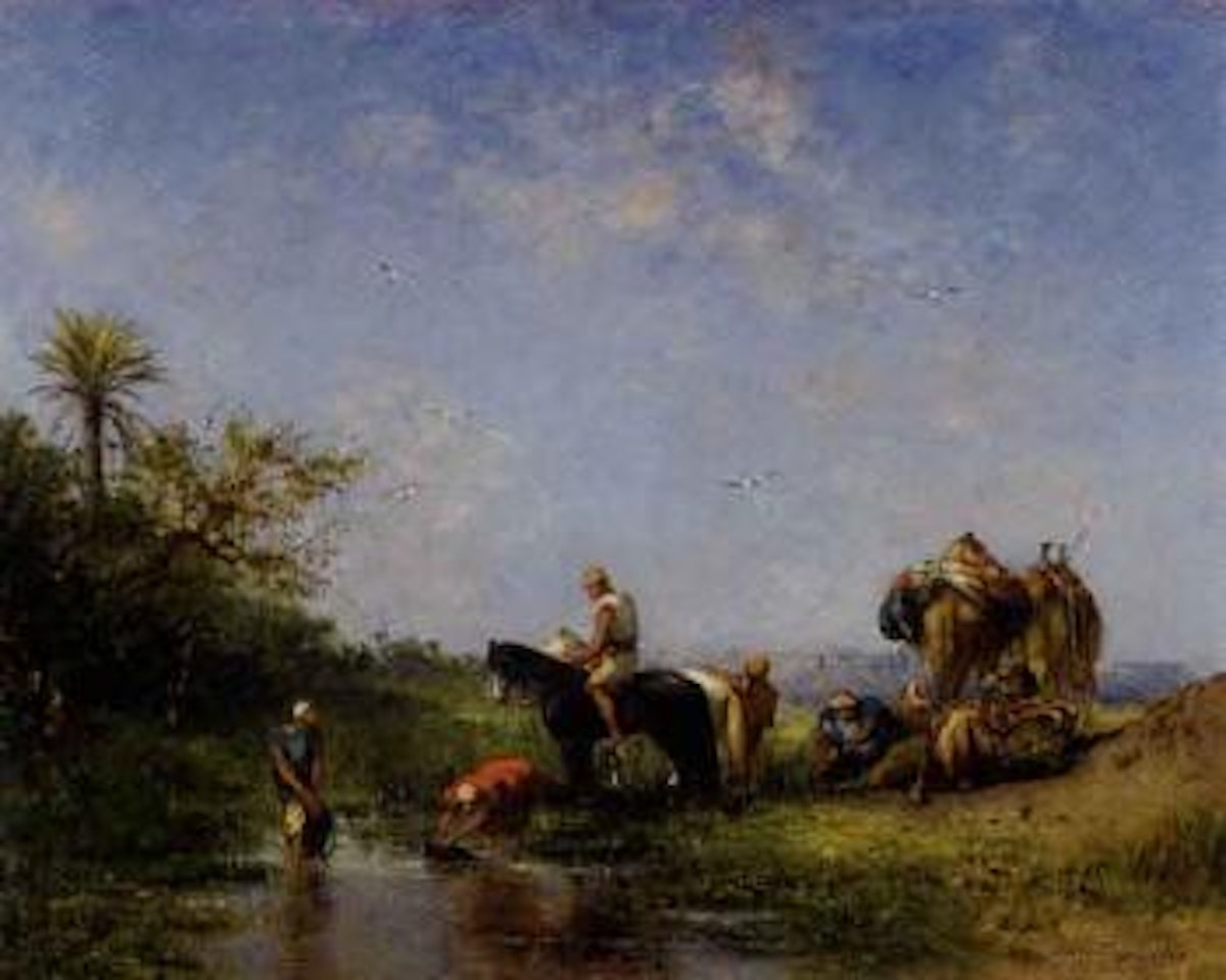 Repos a l'oasis by Narcisse Berchere