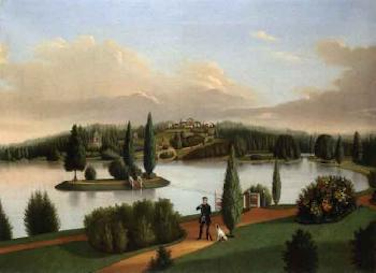 View of park in summer by Russian School