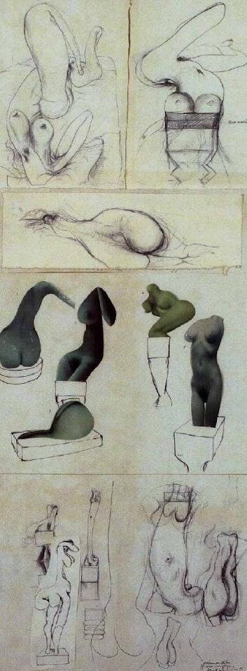 Wood sculpture, sketches by Brett Whiteley