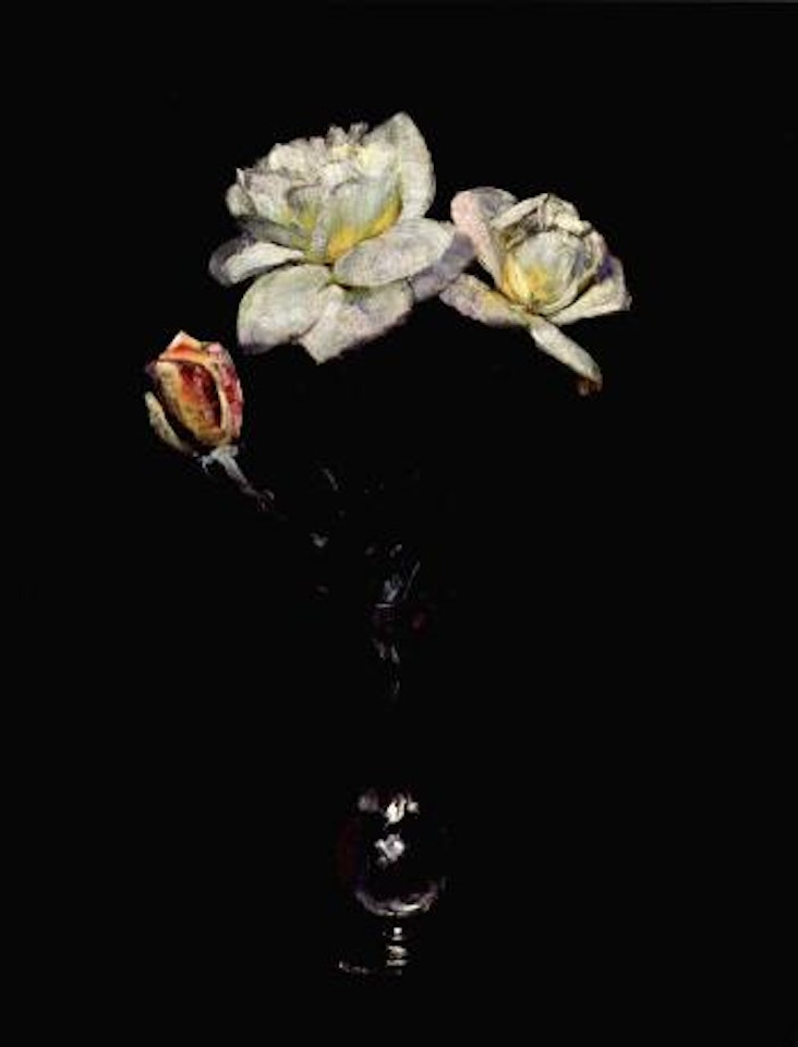 Pale yellow roses by Arthur Ernest Streeton