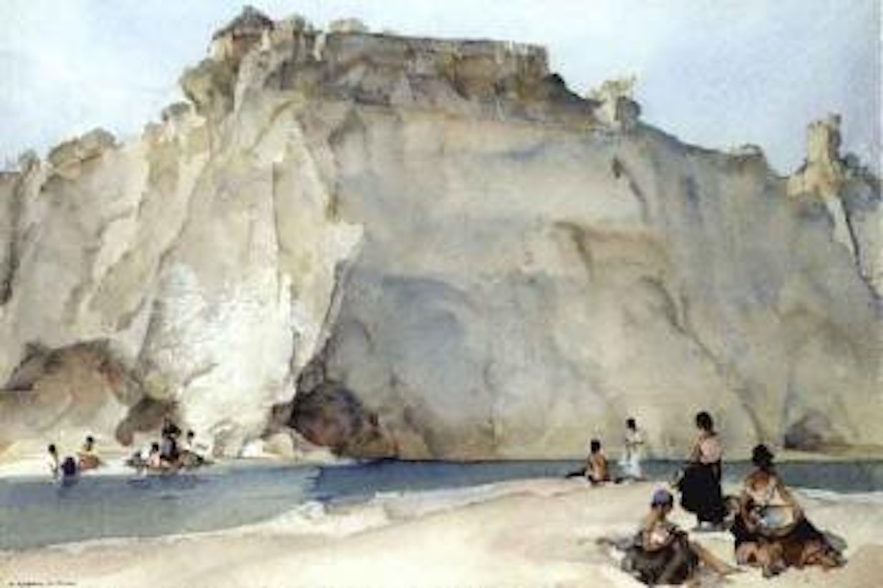 Washerwomen and gypsies by the Ardeche by William Russell Flint