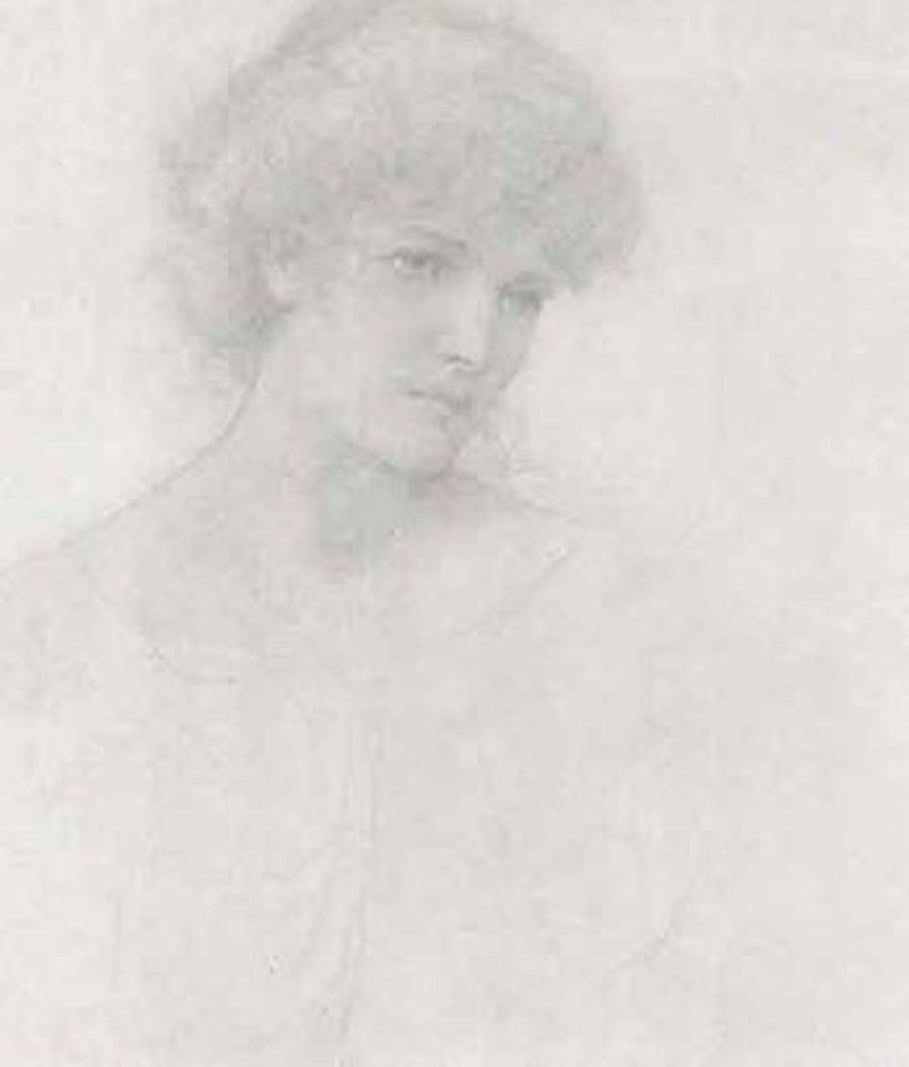 Study of girl's head by Edward Coley Burne-Jones