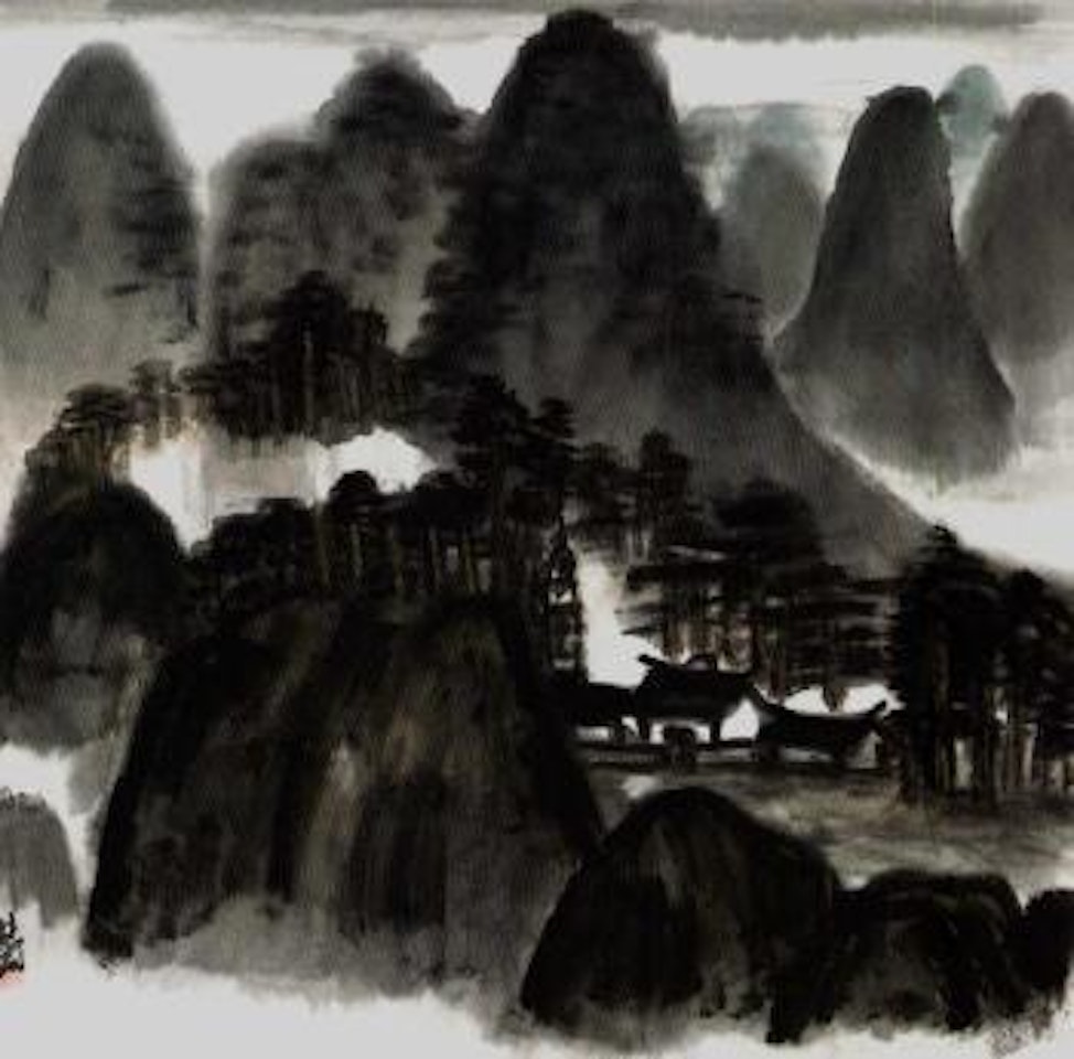 Houses embraced by mountains by Lin Fengmian