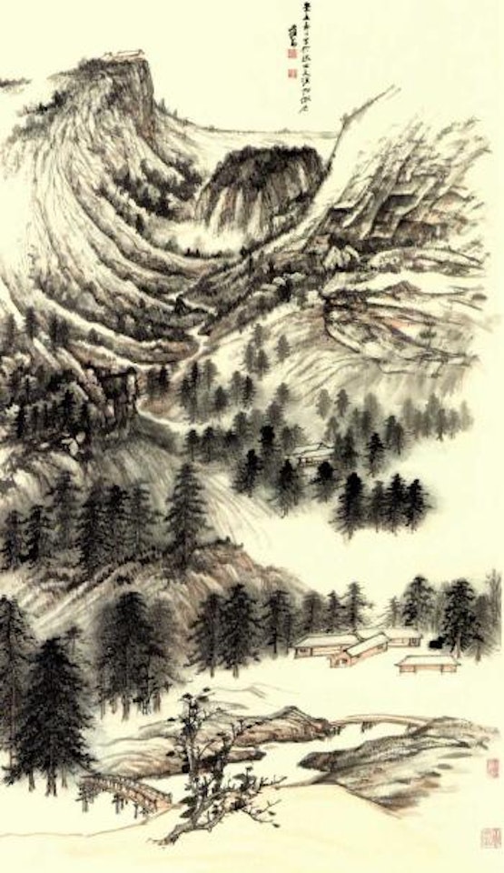 Snowy landscape by Zhang Daqian