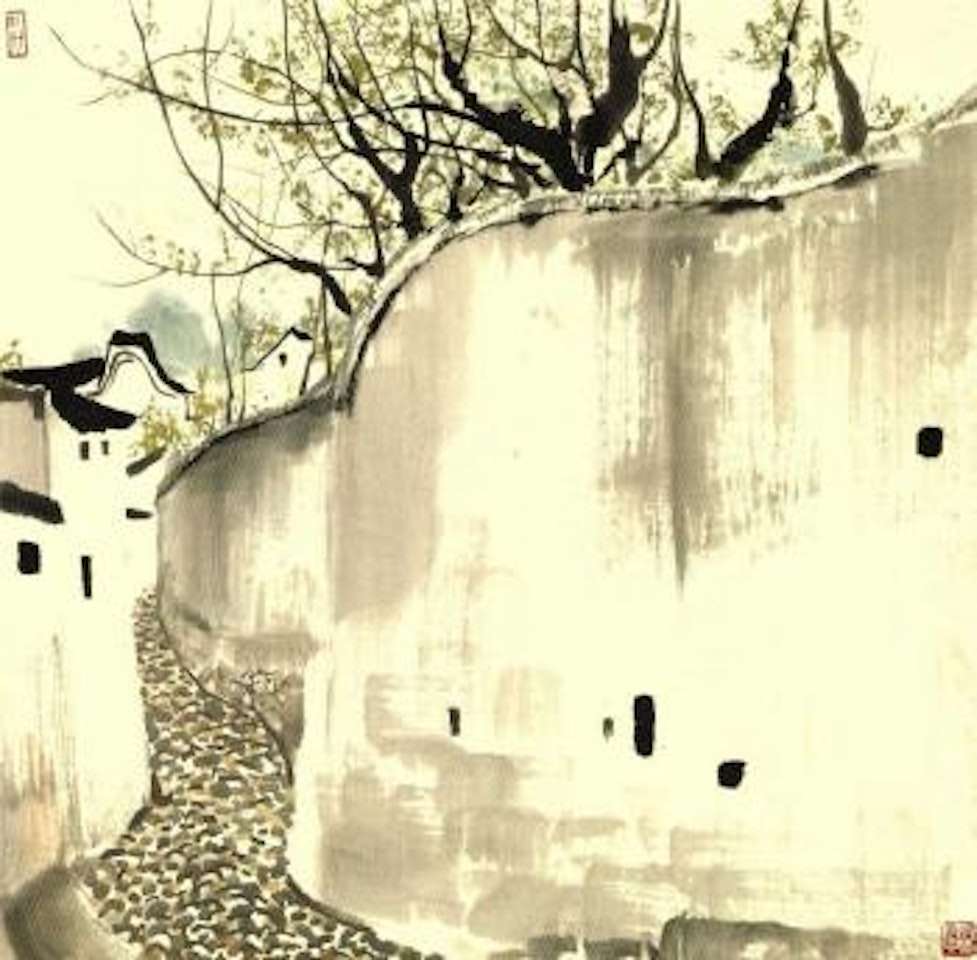 Town alongside a river by Wu Guanzhong