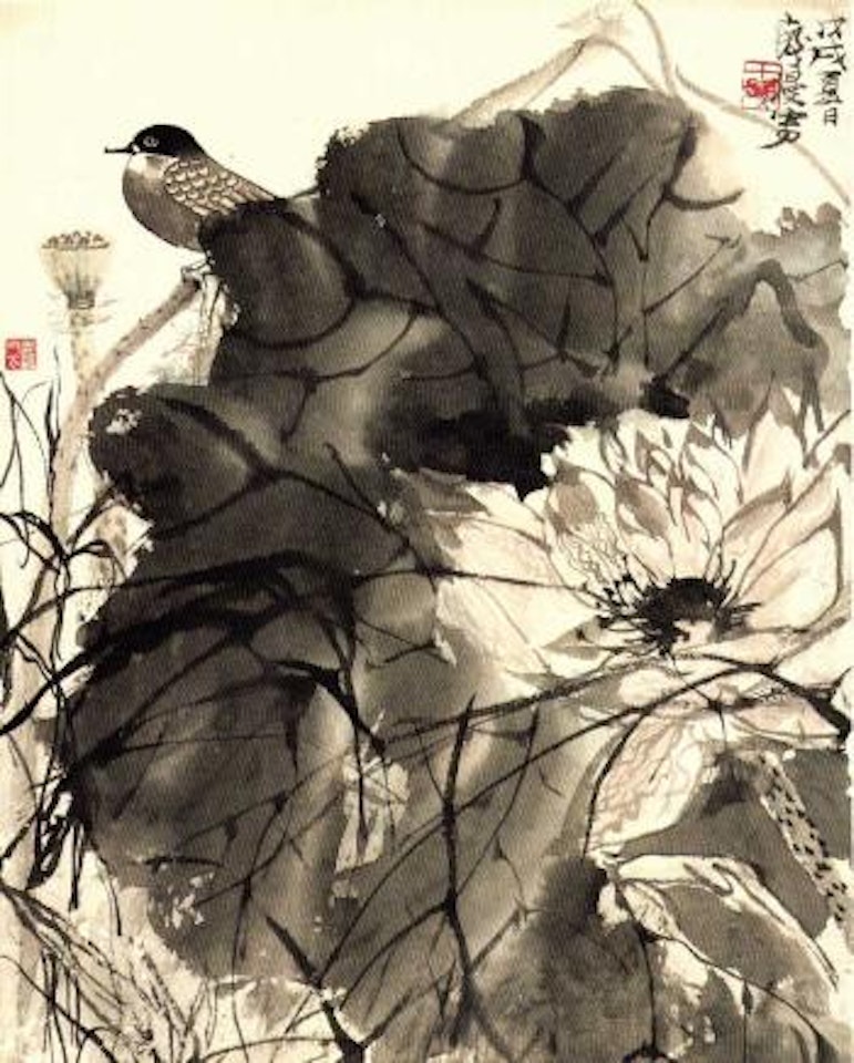 Bird and lotus blossoms by Cheng Shifa