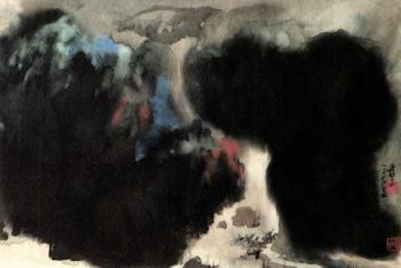 Landscape in splashed colour style by Zhang Daqian