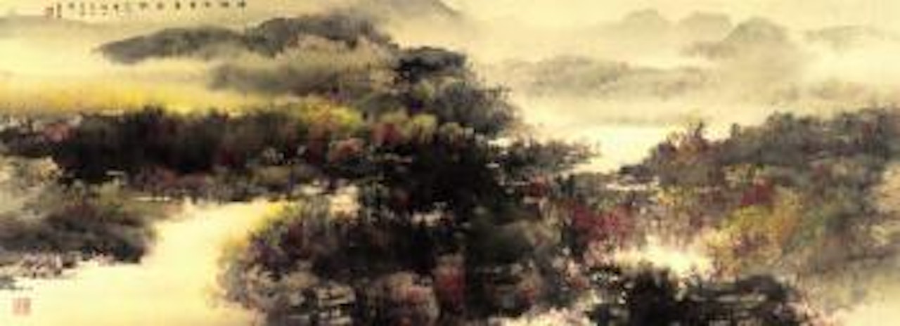 Golden autumn by He Baili
