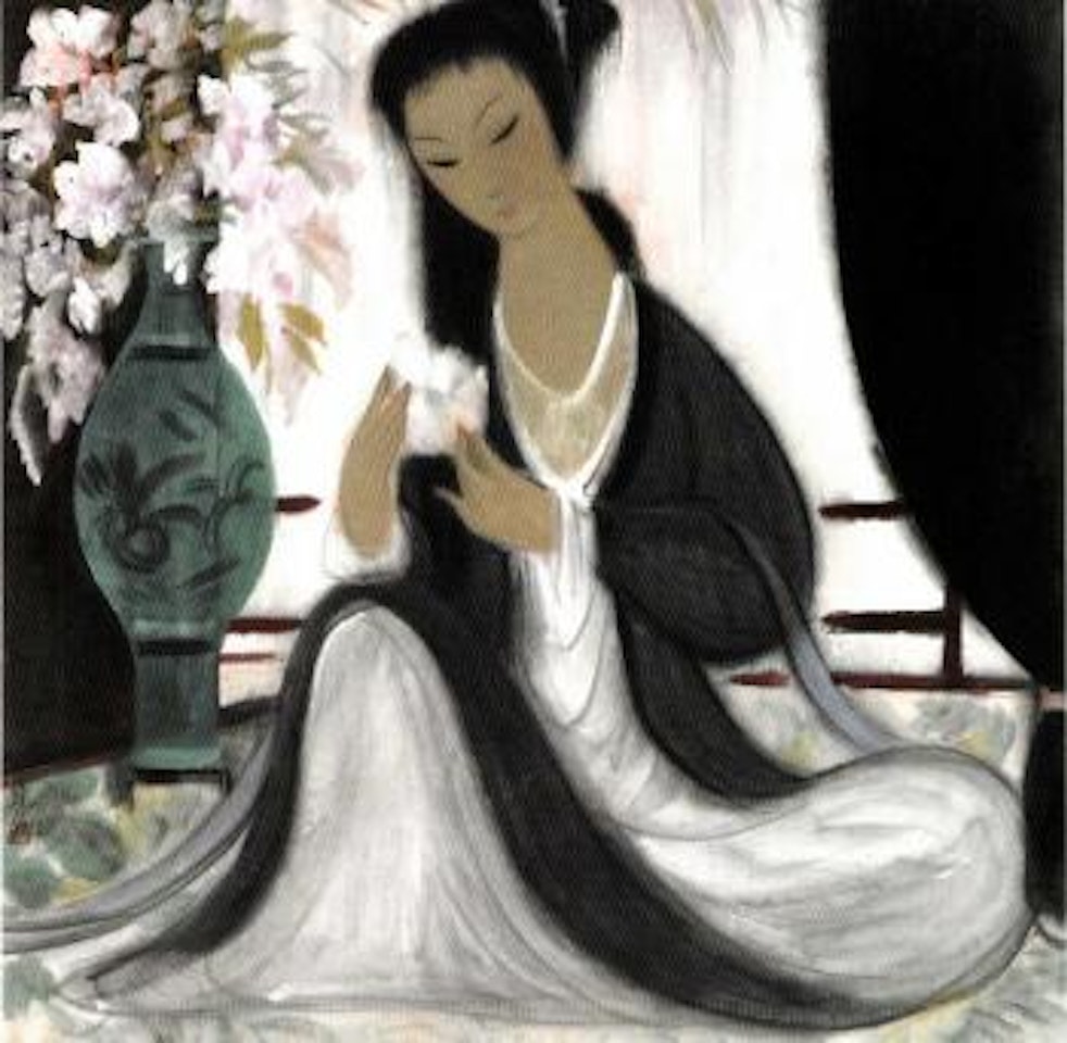 Lady in a grey robe by Lin Fengmian