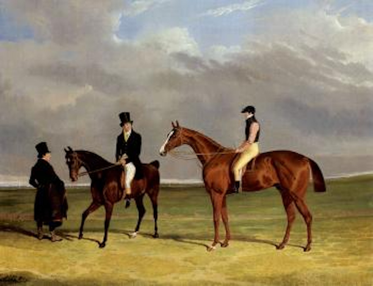 The Colonel with William Scott up and John Scott on a dark bay hack by John Frederick Herring
