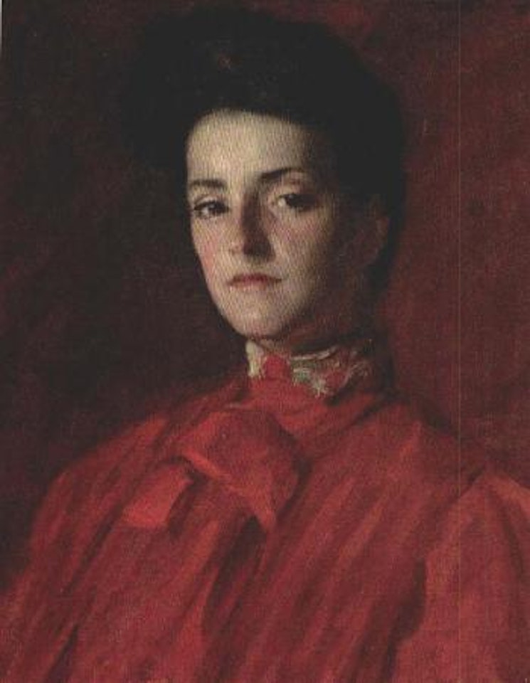 A lady in red by William Merritt Chase