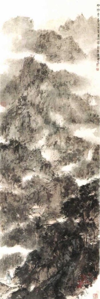Strolling in the mountains by Fu Baoshi