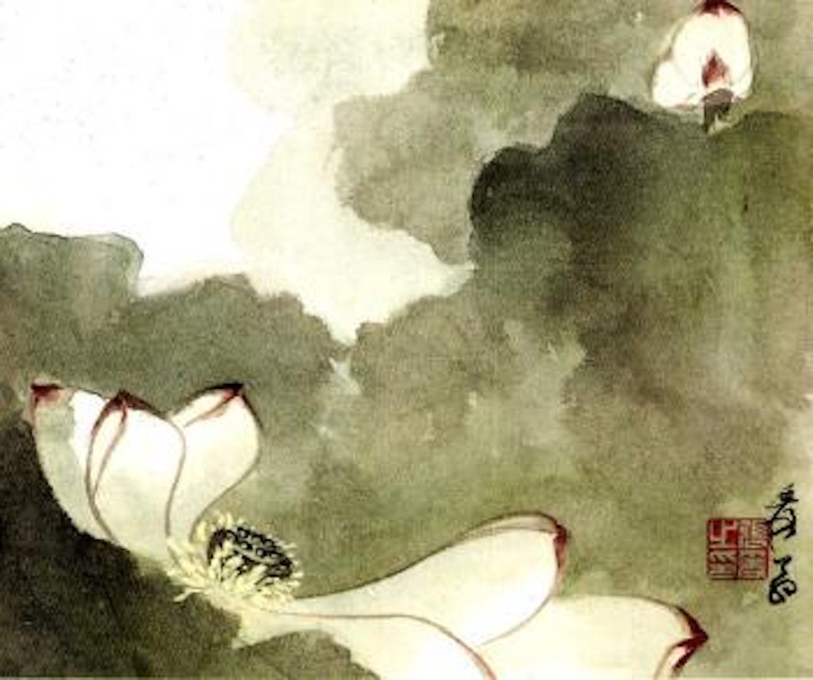 Lotus pond by Zhang Daqian
