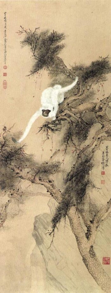 A white ape by Zhang Daqian by Zhang Shanzi