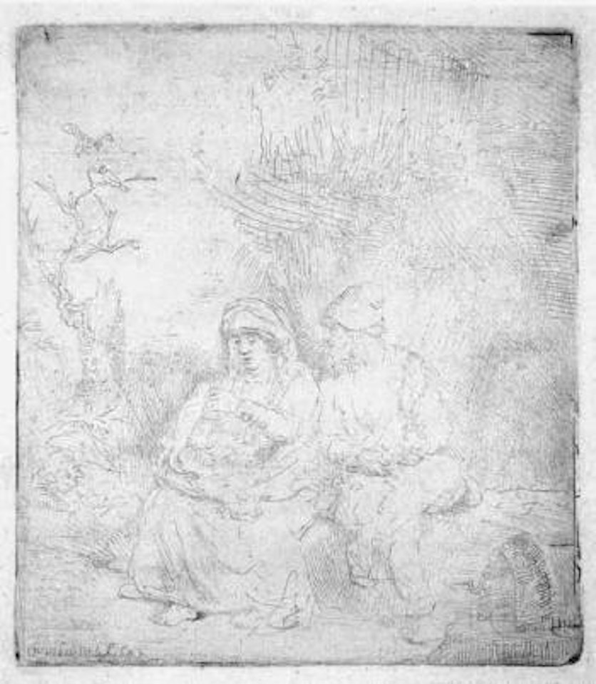 The Rest on the Flight by Attributed to Rembrandt Harmensz van Rijn