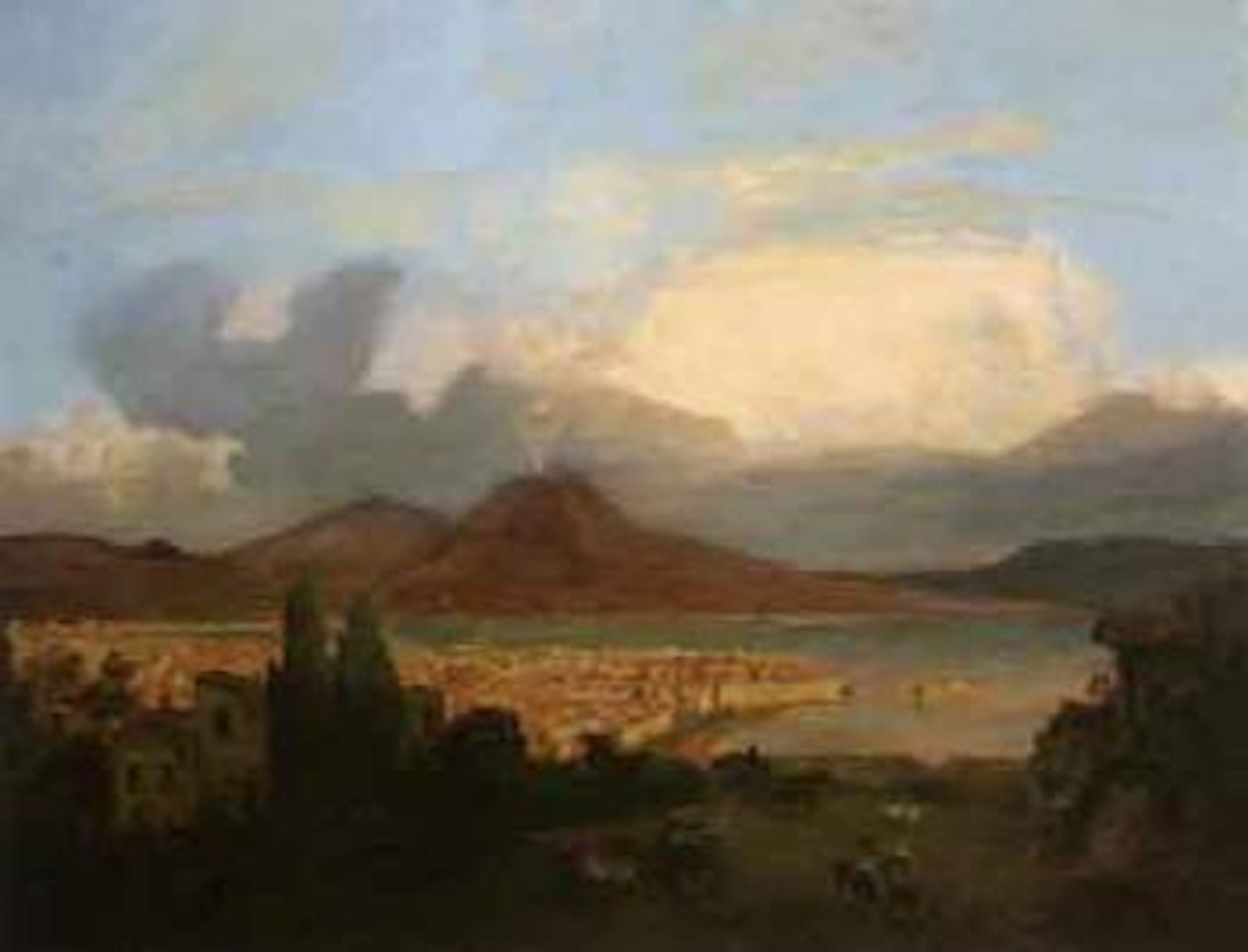 Gulf of Naples in evening by August Wilhelm Leu