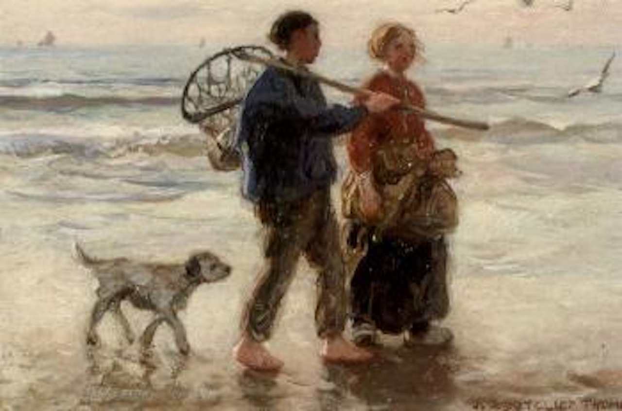 A walk on the beach at sunset by Jan Zoetelief Tromp