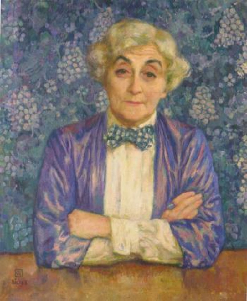 Maria van Rysselberghe au noued a damier by Theo van Rysselberghe