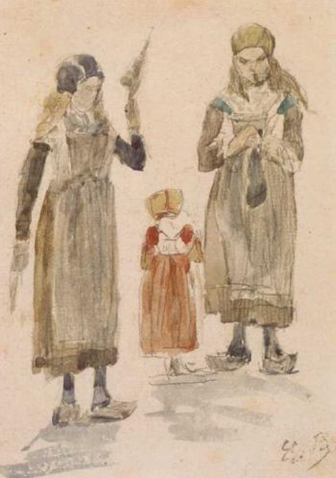 Trois bretonnes by Eugène Boudin