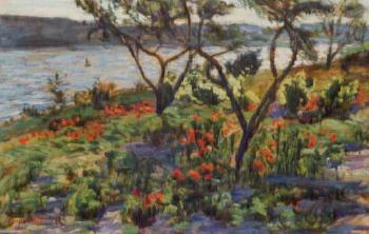 Contre-jour sur l'etang de Berre by René Seyssaud