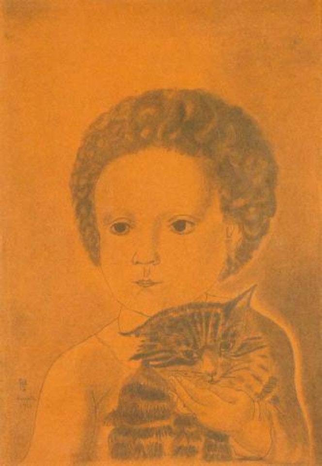 Petite fille au chat by Leonard Tsuguharu Foujita
