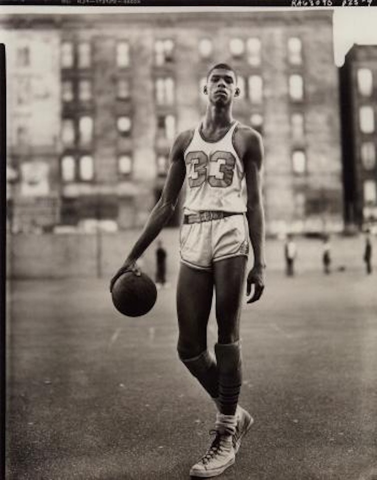 Lew Alcindor, basketball player, 61st Street and Amsterdam Avenue, New York City, May 2,1963 by Richard Avedon