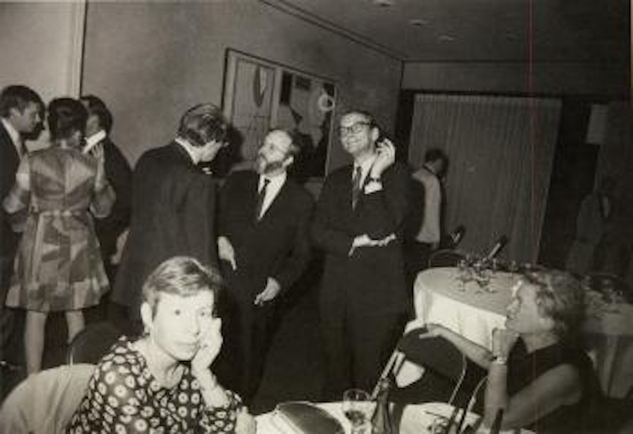 Opening, Frank Stella exhibition, Museum of Modern Art, New York by Garry Winogrand
