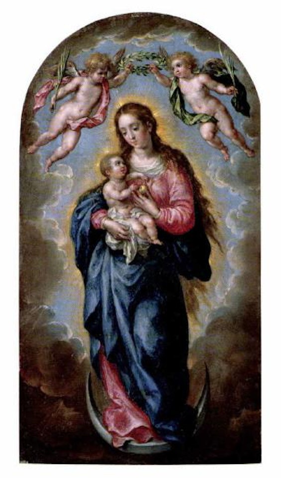 Madonna and Child in glory by Hendrick de Clerck