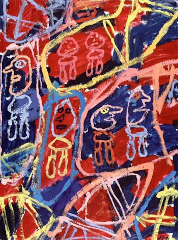 Site avec six personnages by Jean Dubuffet