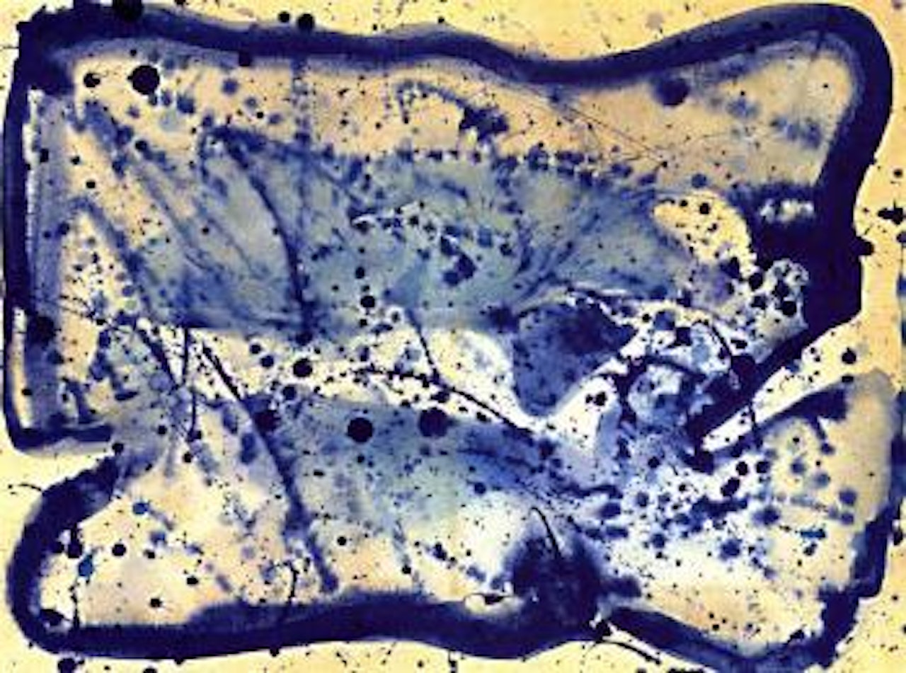 Composition with blue balls by Sam Francis