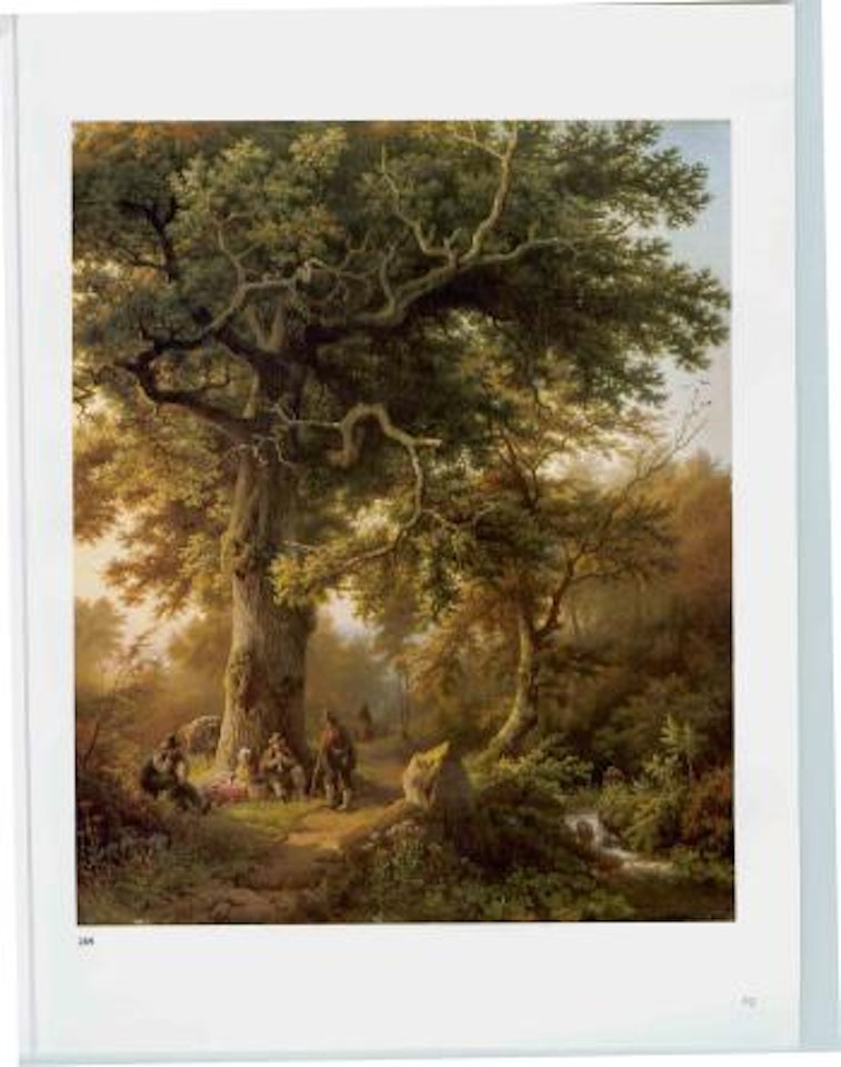 Travellers resting under a tree in late summer by Barend Cornelis Koekkoek