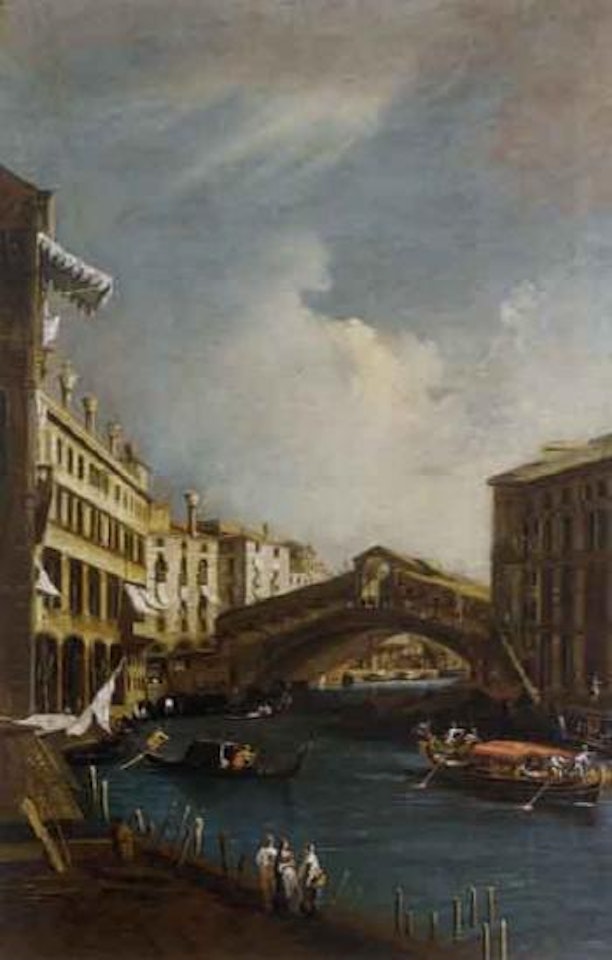 Venice, a view of the Rialto Bridge seen from the north by Canaletto