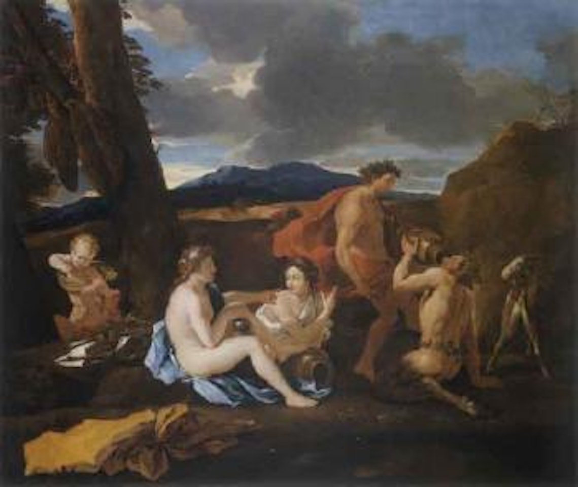 Bacchanal with Satyrs and Nymphs in a landscape by Nicolas Poussin